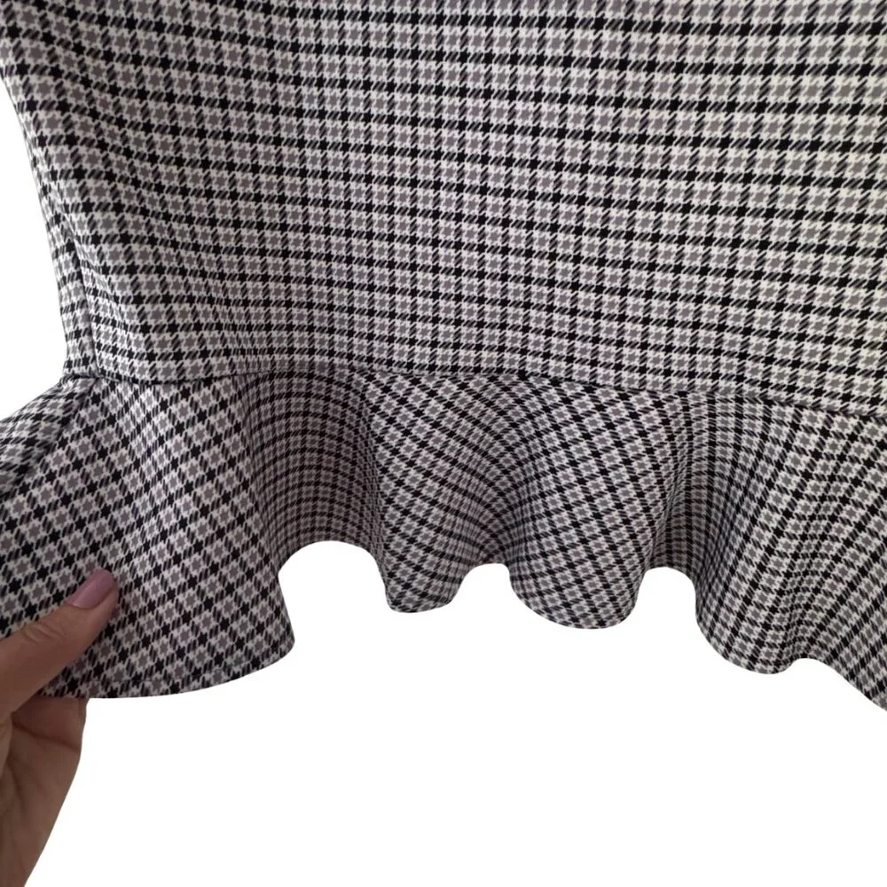 NYCC Houndstooth Fit & Flare Skirt Black Lilac Ivory Pull-On Size Small NWT - Picture 6 of 7